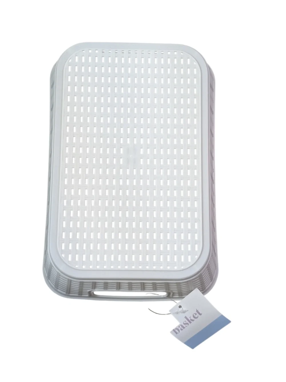 White Plastic Ventilated Laundry Basket - Home Accents